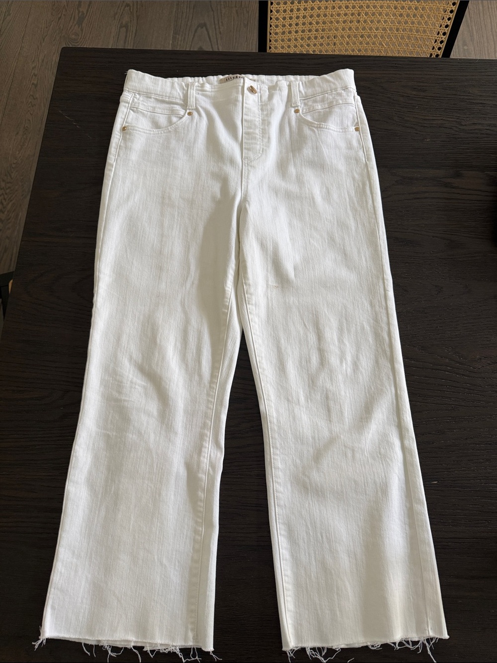 Liverpool Gia Glider Women's White Wide-Leg Jeans